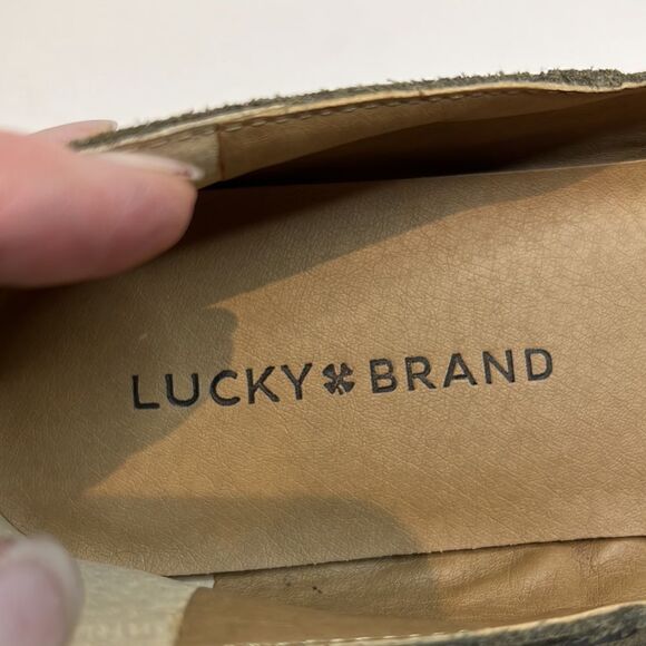 Lucky Brand Camo Green Suede Flats Shoes Size 8‎ - Picture 12 of 13